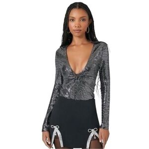 Forever 21 Plunging Sequin Bodysuit 💕